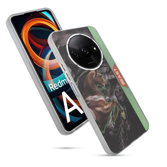 Beast Mode Animal Printed Back Case For Redmi A3 2024 With Hard Back & Glow Effect