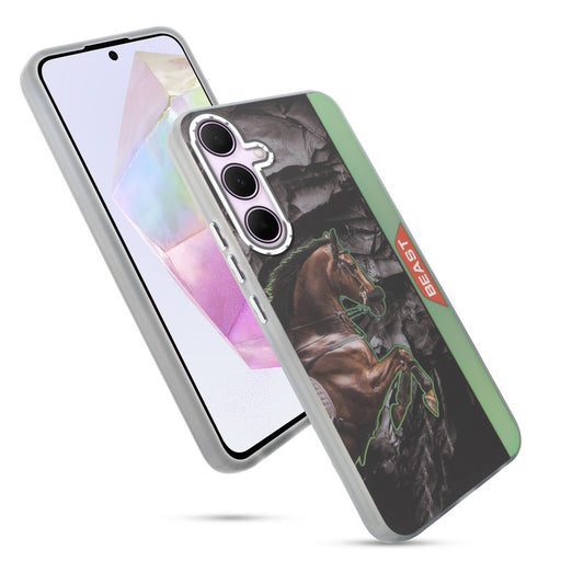 Beast Mode Animal Printed Back Case For Samsung A35 5G With Hard Back & Glow Effect
