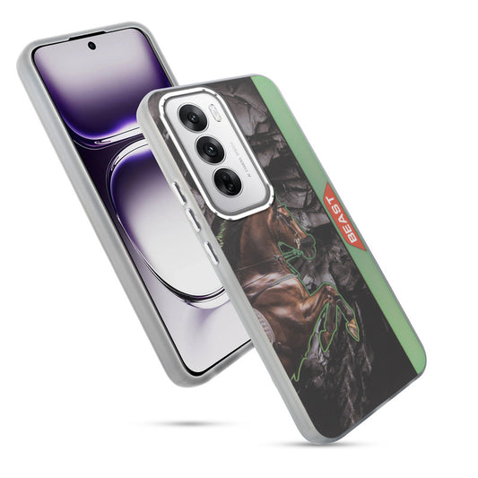 Beast Mode Animal Printed Back Case For Oppo Reno 12 5G With Hard Back & Glow Effect