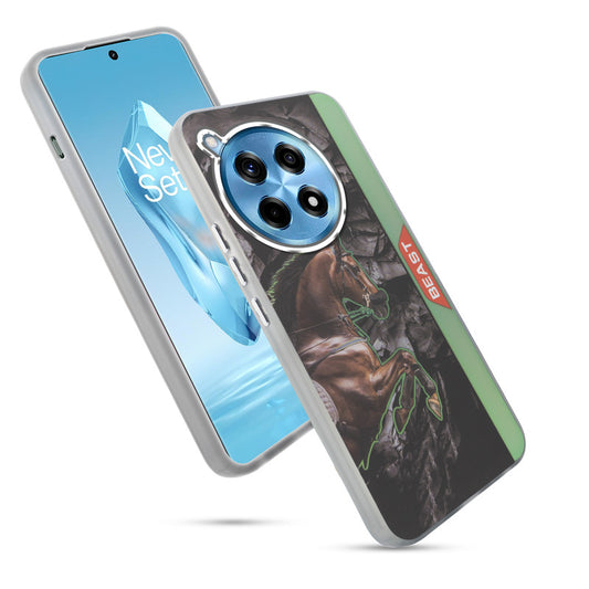 Beast Mode Animal Printed Back Case For OnePlus 12R 5G With Hard Back & Glow Effect