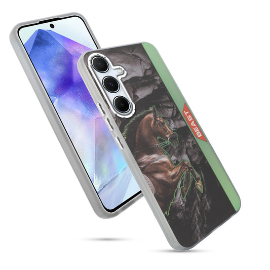 Beast Mode Animal Printed Back Case For Samsung A55 5G With Hard Back & Glow Effect