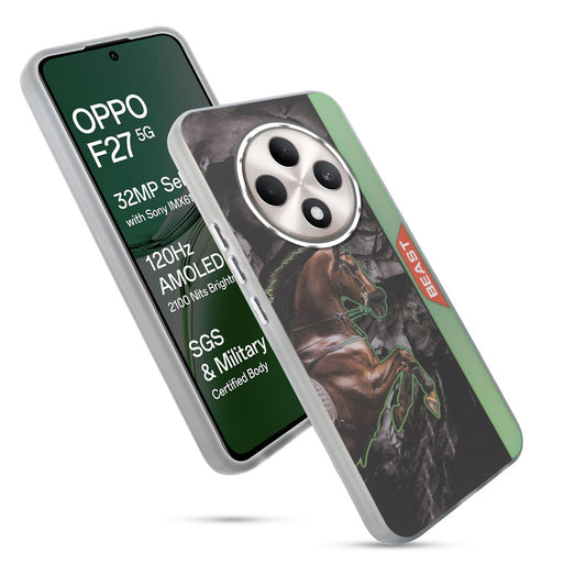 Beast Mode Animal Printed Back Case For Oppo F27 5G With Hard Back & Glow Effect