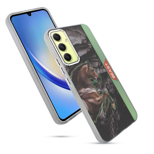 Beast Mode Animal Printed Back Case For Samsung A34 5G With Hard Back & Glow Effect