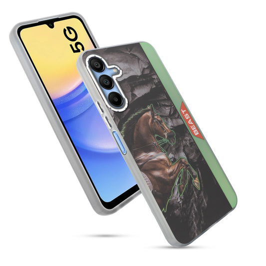 Beast Mode Animal Printed Back Case For Samsung A15 5G With Hard Back & Glow Effect