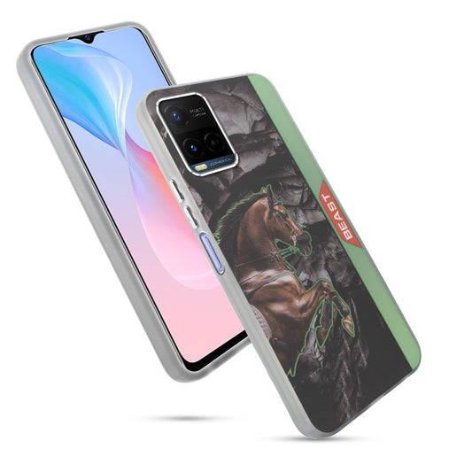 Beast Mode Animal Printed Back Case For Vivo Y21 2021 With Hard Back & Glow Effect