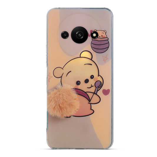 Printed matte back with fur detailing Back cover For Redmi A3 2024