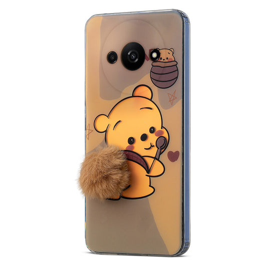 Printed matte back with fur detailing Back cover For Redmi A3 2024