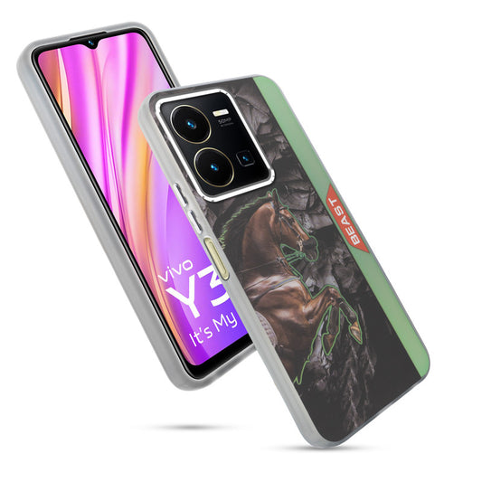 Beast Mode Animal Printed Back Case For Vivo Y35 With Hard Back & Glow Effect