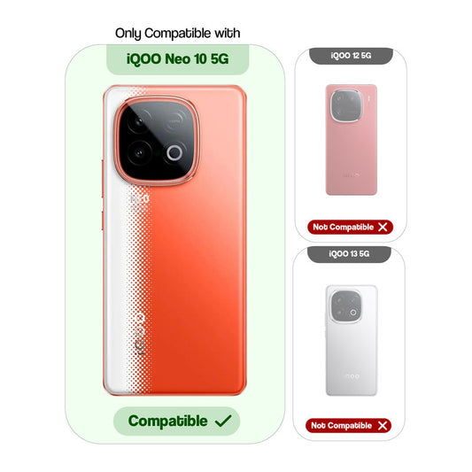 Transparent Back Cover with Silicone Frame Ring Stand Case for iQOO Neo 10 5G