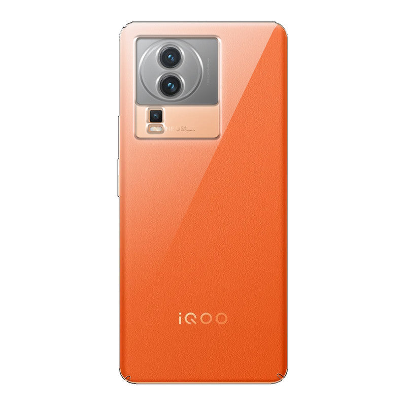 Back view of iQOO Neo 7 Pro 5G showing camera module and clean rear design with protective case