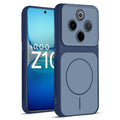 Full protective dual tone Blue silicone case for iQOO Z10 5G showing front and back design coverage