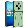 Full protective dual tone Green silicone case for iQOO Z10 5G showing front and back design coverage