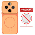 Dual tone silicone Orange phone cover for iQOO Z10 5G showing wireless charging not supported notice
