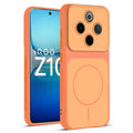 Full protective dual tone Orange silicone case for iQOO Z10 5G showing front and back design coverage
