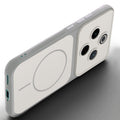 Slim silicone White phone case for iQOO Z10 5G side angle view showing grip texture and precise cutouts
