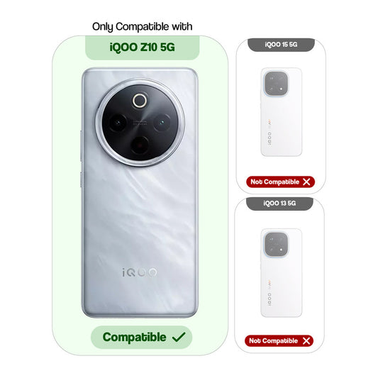 Crystal Clear Anti-Yellow Transparent Back Cover Case With Camera Ring Protection for iQOO Z10 5G