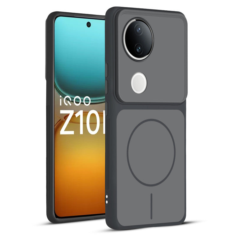 Full protective dual tone Black silicone case for iQOO Z10R 5G showing front and back design coverage