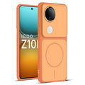Full protective dual tone Orange silicone case for iQOO Z10R 5G showing front and back design coverage