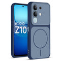 Full protective dual tone Blue silicone case for iQOO Z10x 5G showing front and back design coverage