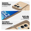 Brown Phone case for iQOO Z10x 5G highlighting raised camera protection, anti-slip texture, and responsive side buttons