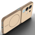 Slim silicone Brown phone case for iQOO Z10x 5G side angle view showing grip texture and precise cutouts