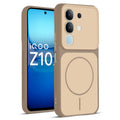 Full protective dual tone Brown silicone case for iQOO Z10x 5G showing front and back design coverage