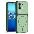 Full protective dual tone Green silicone case for iQOO Z10x 5G showing front and back design coverage