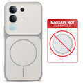 Dual tone silicone White phone cover for iQOO Z10x 5G showing wireless charging not supported notice
