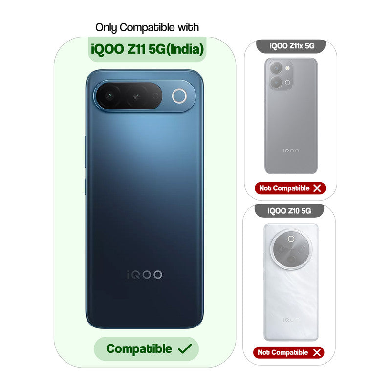 Compatibility comparison image showing iQOO Z11 5G supported, while other models are not compatible.