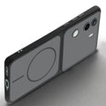 Slim silicone Black phone case for iQOO Z9s 5G side angle view showing grip texture and precise cutouts