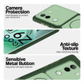Green Phone case for iQOO Z9s 5G highlighting raised camera protection, anti-slip texture, and responsive side buttons