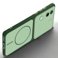 Slim silicone Green phone case for iQOO Z9s 5G side angle view showing grip texture and precise cutouts