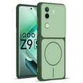Full protective dual tone Green silicone case for iQOO Z9s 5G showing front and back design coverage