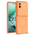 Full protective dual tone Orange silicone case for iQOO Z9s 5G showing front and back design coverage