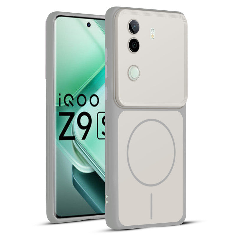 Full protective dual tone White silicone case for iQOO Z9s 5G showing front and back design coverage