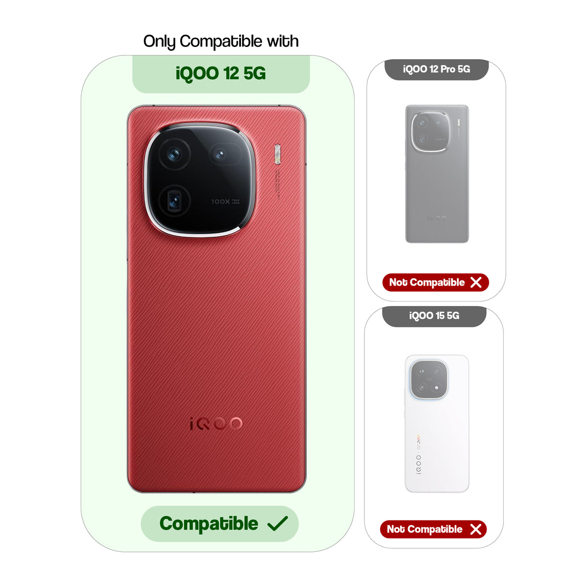 Frosted Sleek Matte With Raised Camera Protection Back Cover Case For iQOO 12 5G