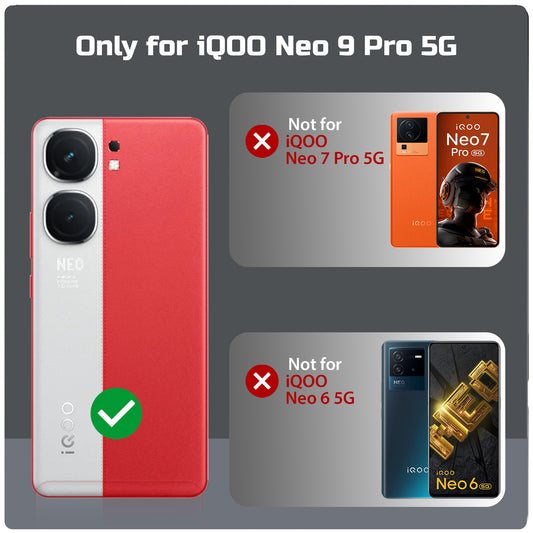 Transparent Back Cover with Silicone Frame Ring Stand Case for iQOO Neo 9 Pro 5G