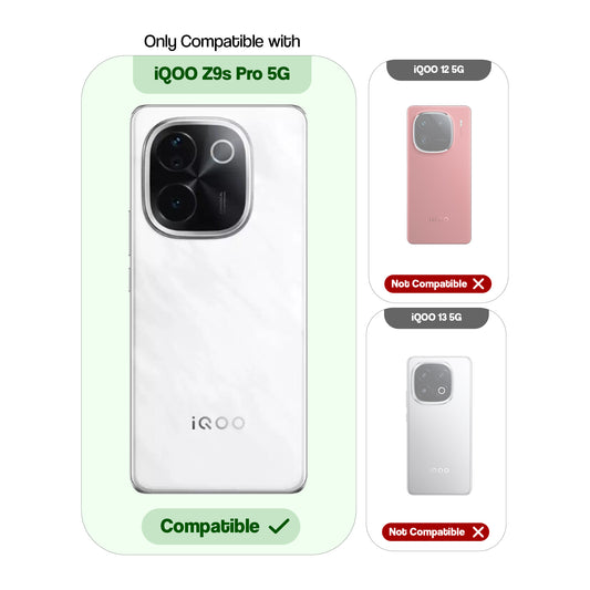 Crystal Clear Anti-Yellow Transparent Back Cover Case With Camera Ring Protection for iQOO Z9s Pro 5G