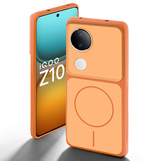 Dual Tone Silicone Back Cover Case With Metal Like Buttons For iQOO Z10R 5G