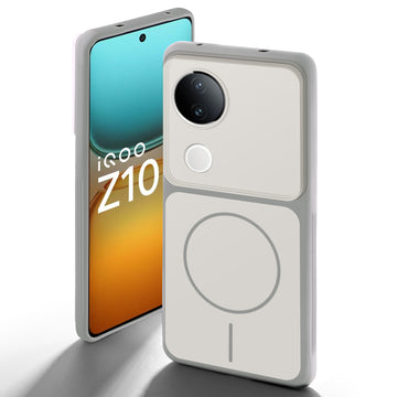 Dual Tone Silicone Back Cover Case With Metal Like Buttons For iQOO Z10R 5G