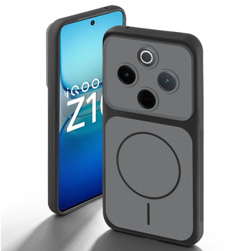 Dual Tone Silicone Back Cover Case With Metal Like Buttons For iQOO Z10 5G
