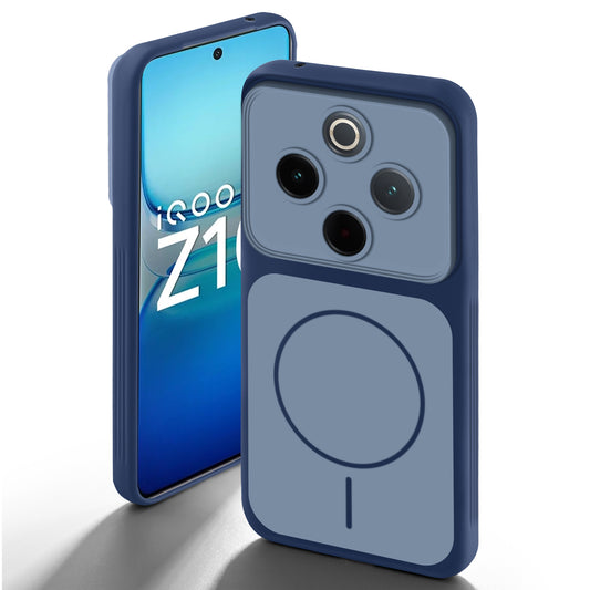 Dual Tone Silicone Back Cover Case With Metal Like Buttons For iQOO Z10 5G