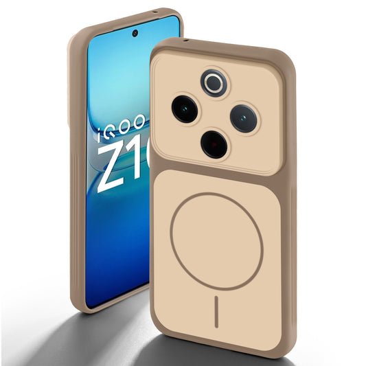 Dual Tone Silicone Back Cover Case With Metal Like Buttons For iQOO Z10 5G