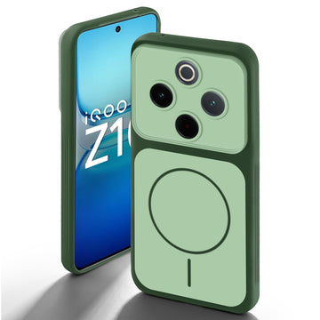 Dual Tone Silicone Back Cover Case With Metal Like Buttons For iQOO Z10 5G