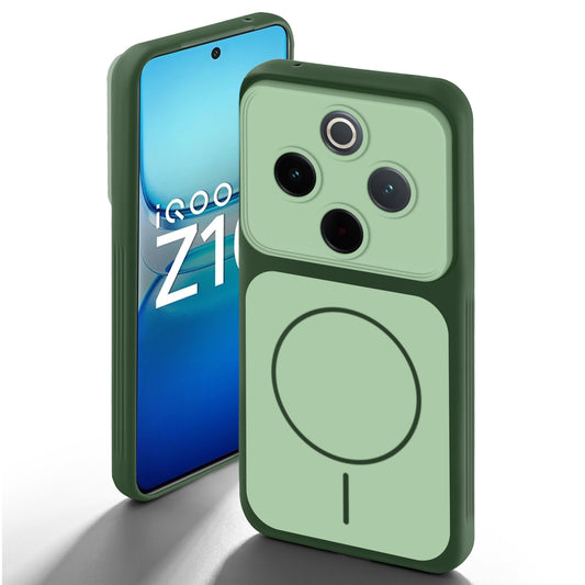 Dual Tone Silicone Back Cover Case With Metal Like Buttons For iQOO Z10 5G