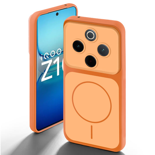 Dual Tone Silicone Back Cover Case With Metal Like Buttons For iQOO Z10 5G
