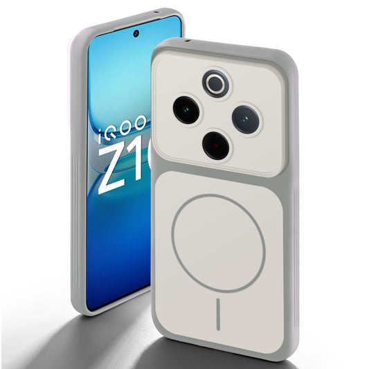 Dual Tone Silicone Back Cover Case With Metal Like Buttons For iQOO Z10 5G