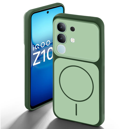 Dual Tone Silicone Back Cover Case With Metal Like Buttons For iQOO Z10x 5G