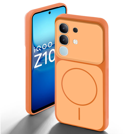 Dual Tone Silicone Back Cover Case With Metal Like Buttons For iQOO Z10x 5G