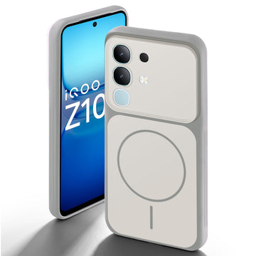 Dual Tone Silicone Back Cover Case With Metal Like Buttons For iQOO Z10x 5G